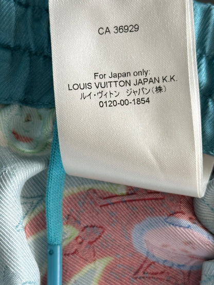 Louis Vuitton Yayoi Kusama Blue Faces Monogram Silk Shorts