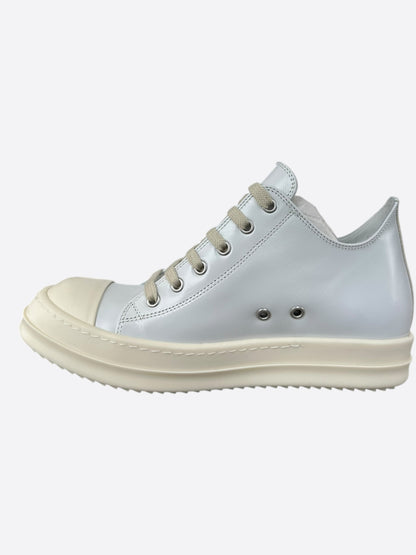 Rick Owens White Leather Women's Low Top Sneakers
