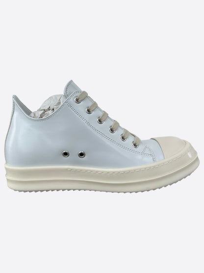 Rick Owens White Leather Women's Low Top Sneakers