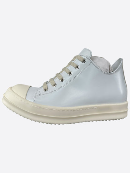 Rick Owens White Leather Women's Low Top Sneakers