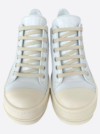 Rick Owens White Leather Women's Low Top Sneakers
