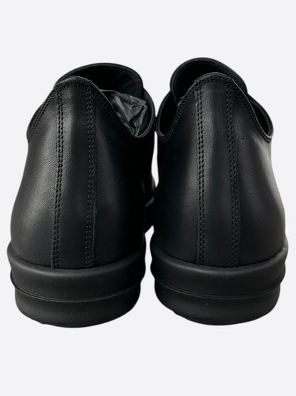 Rick Owens Black Leather Low Top Sneakers