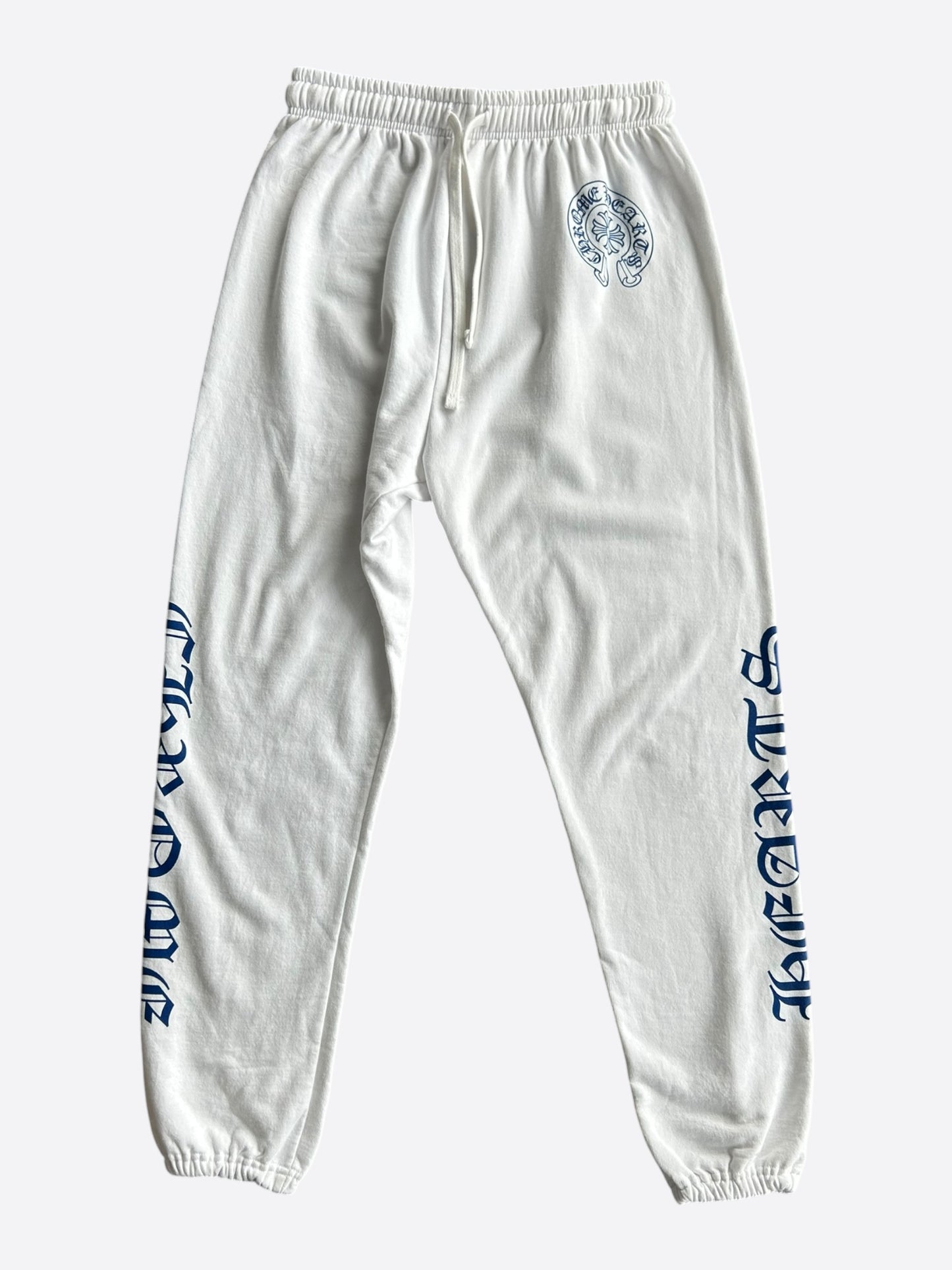 Chrome Hearts White & Blue Horseshoe Logo Sweatpants