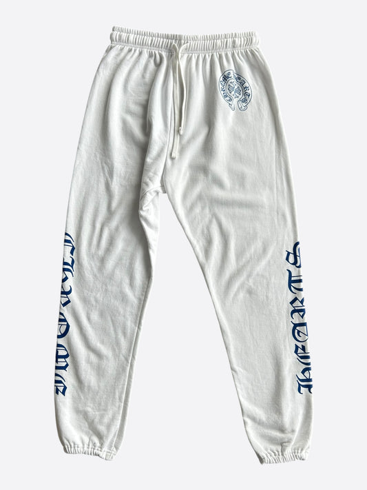 Chrome Hearts White & Blue Horseshoe Logo Sweatpants