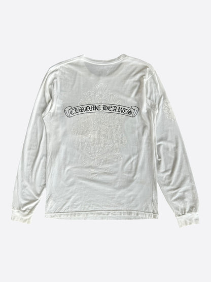 Chrome Hearts White & Black Cemetery Cross Longsleeve T-Shirt