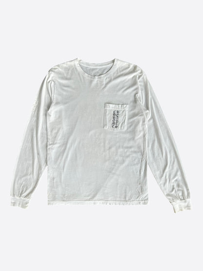 Chrome Hearts White & Black Cemetery Cross Longsleeve T-Shirt