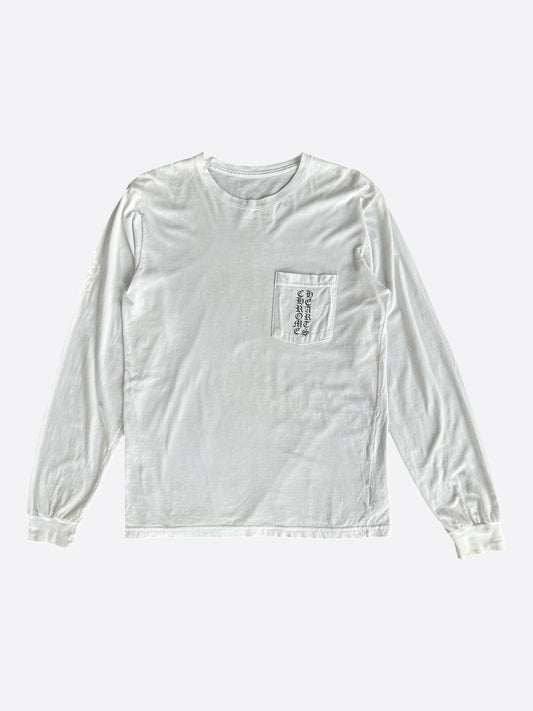 Chrome Hearts White & Black Cemetery Cross Longsleeve T-Shirt