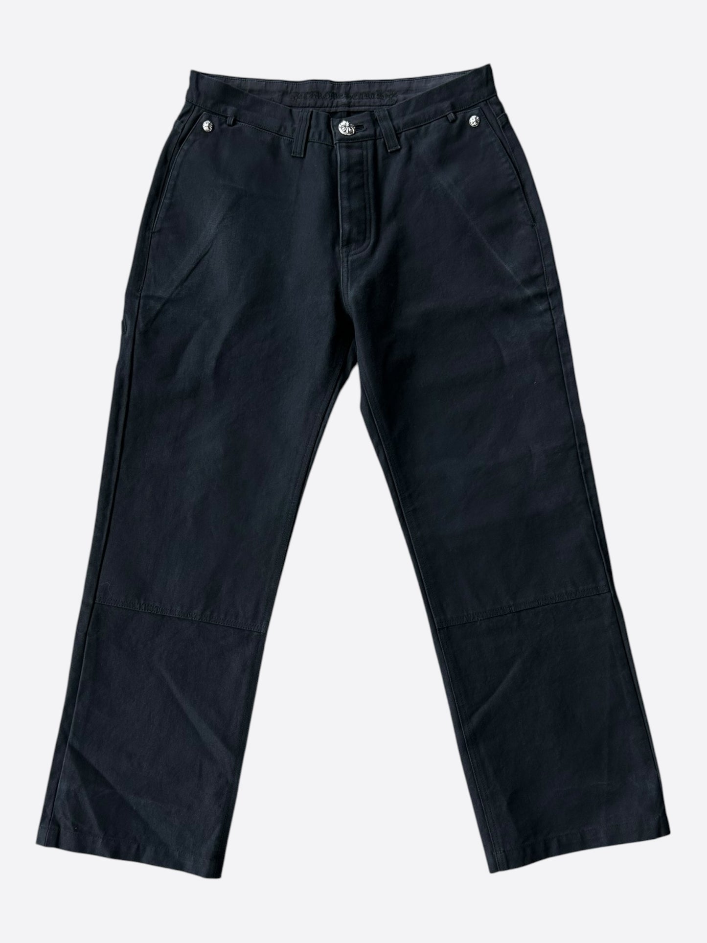 Chrome Hearts Black Cross Patch Carpenter Pants