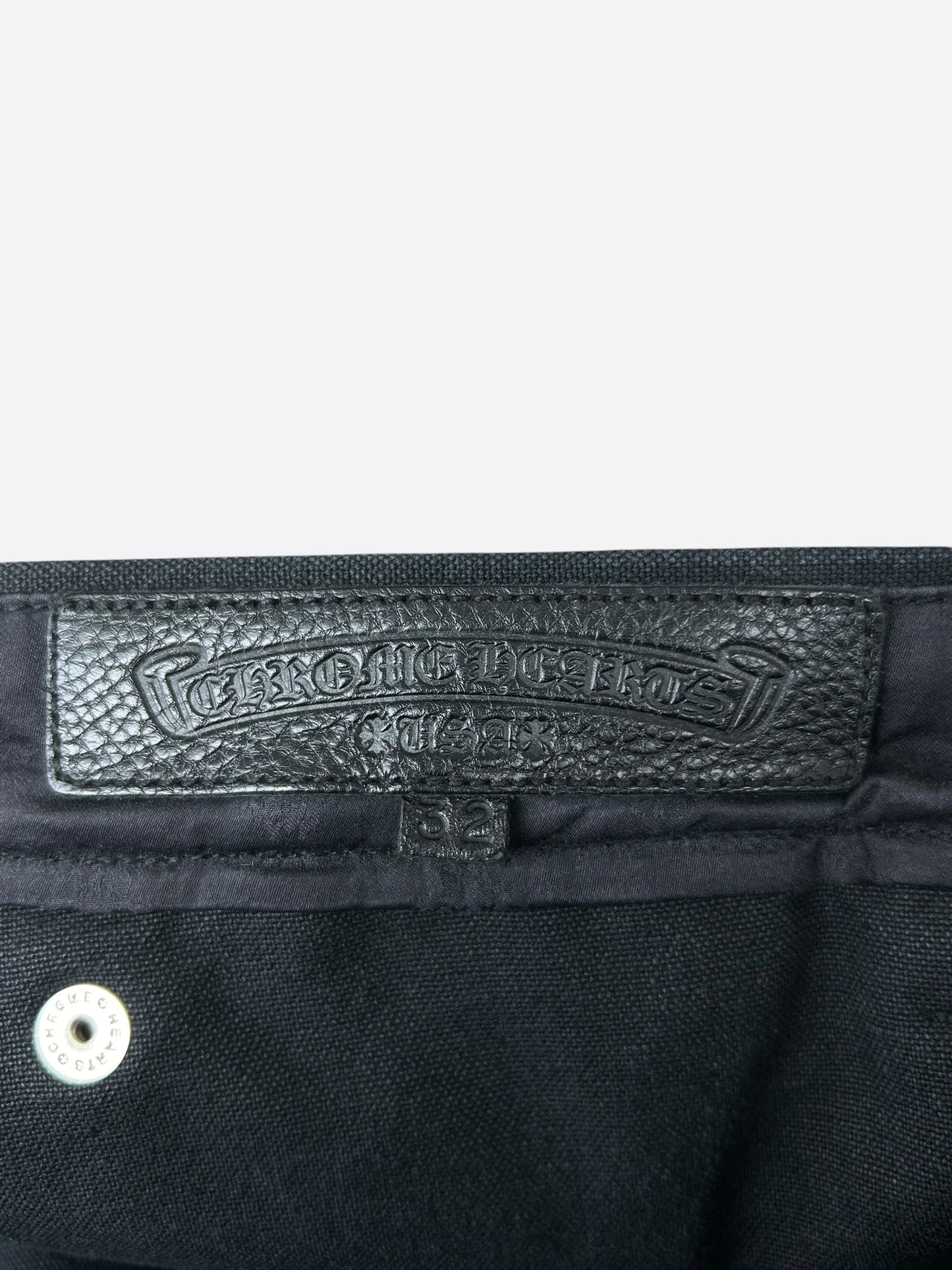 Chrome Hearts Black Cross Patch Carpenter Pants