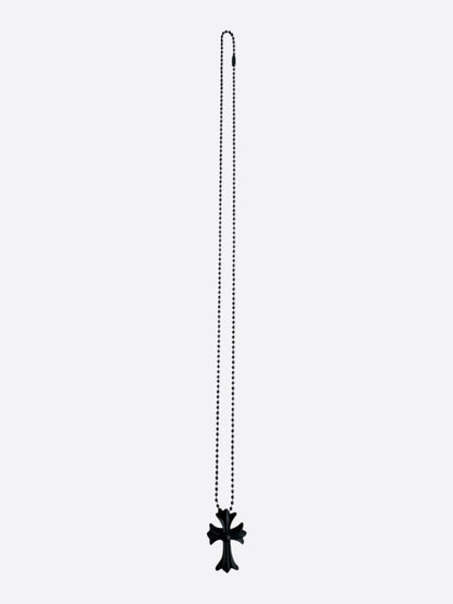 Chrome Hearts Black Silichrome Cross Necklace