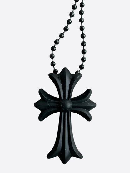 Chrome Hearts Black Silichrome Cross Necklace