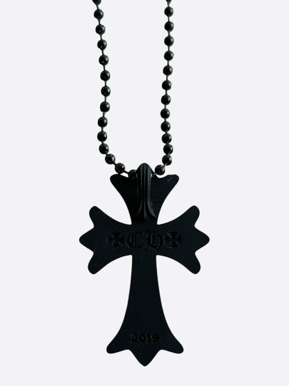 Chrome Hearts Black Silichrome Cross Necklace