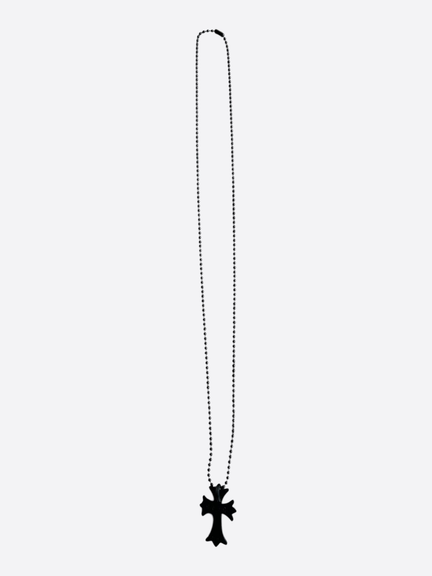 Chrome Hearts Black Silichrome Cross Necklace