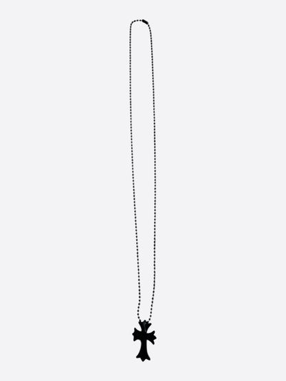 Chrome Hearts Black Silichrome Cross Necklace