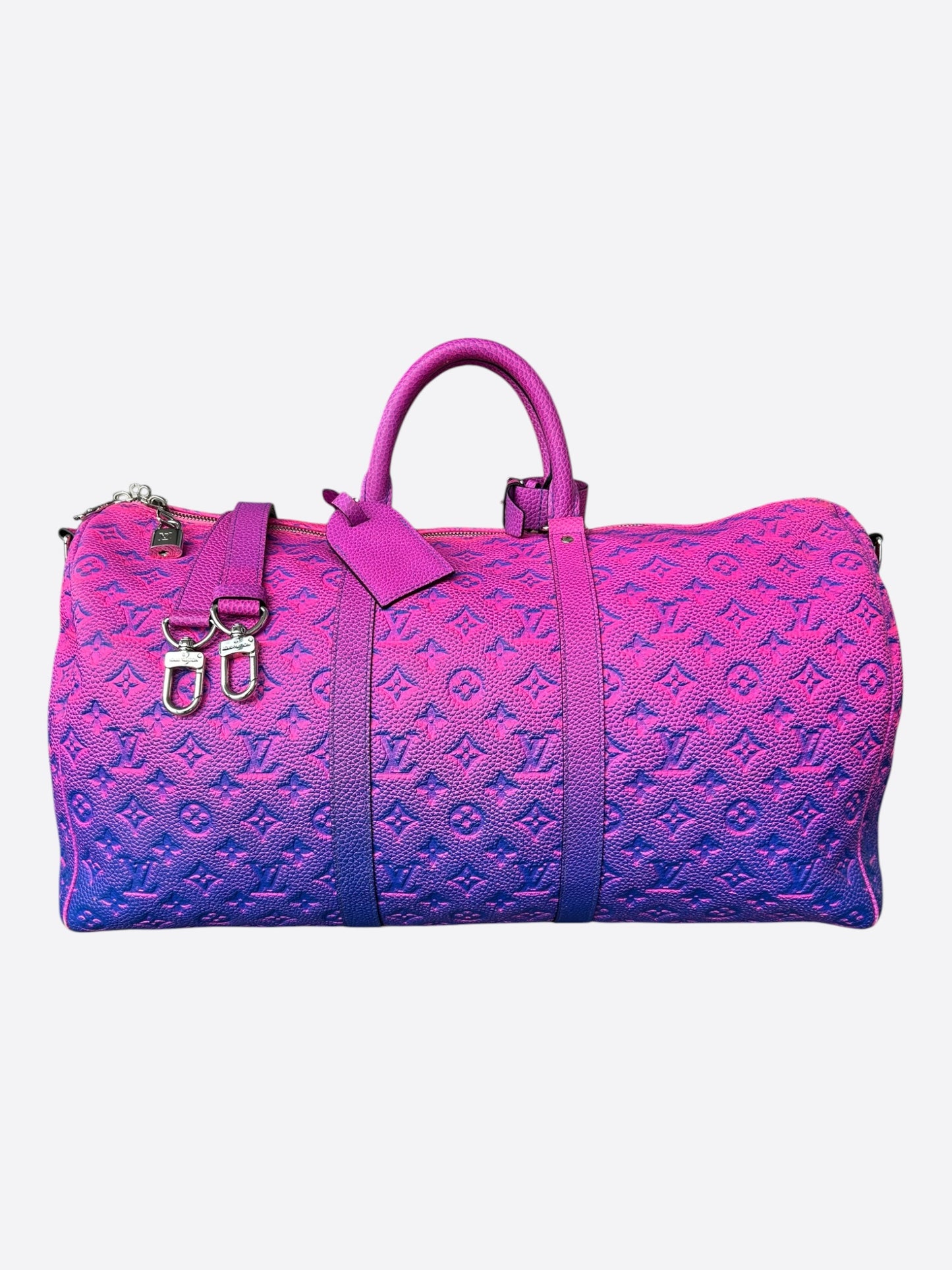 Louis Vuitton Pink & Purple Taurillon Illusion Monogram Keepall 50