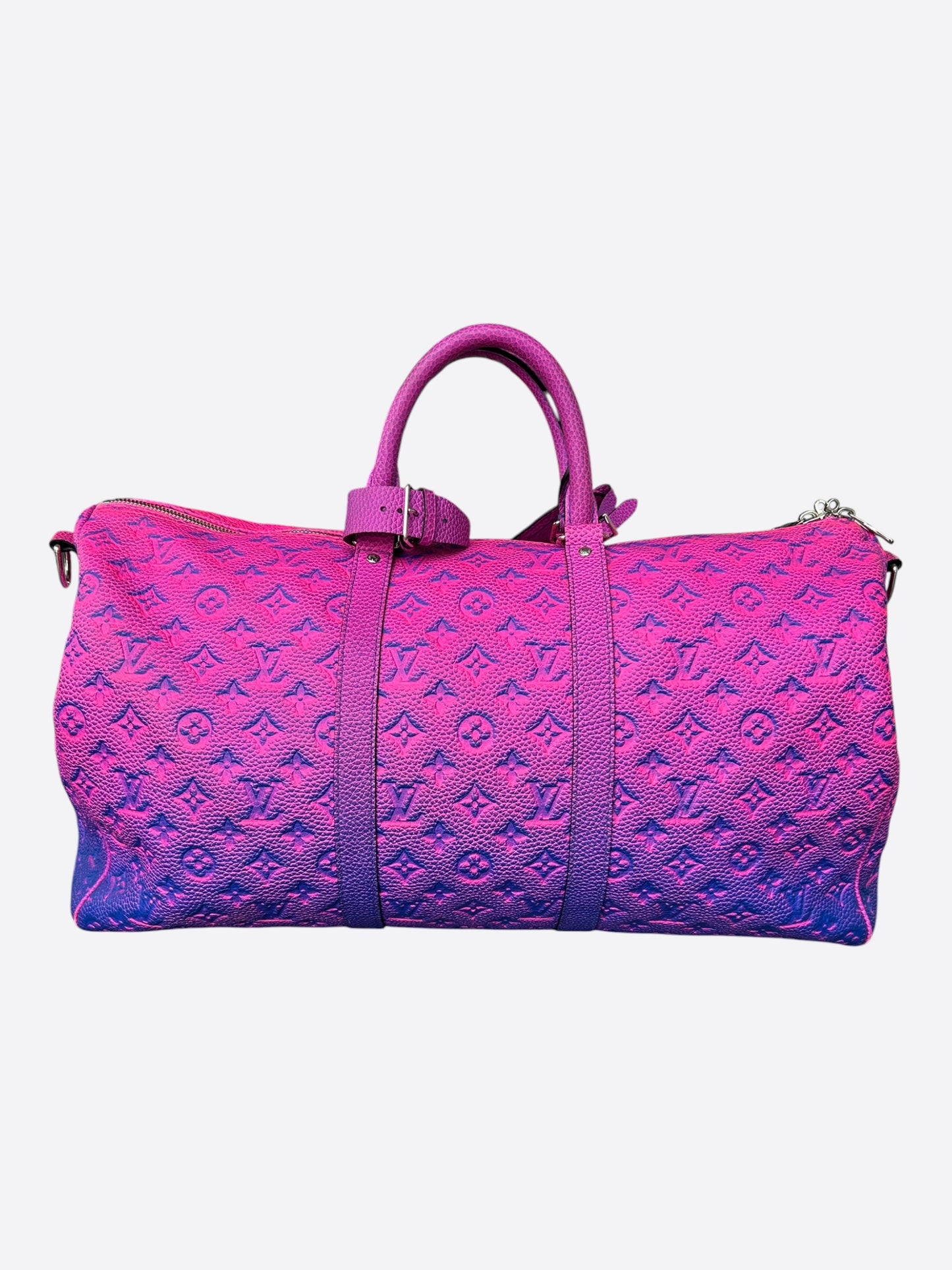 Louis Vuitton Pink & Purple Taurillon Illusion Monogram Keepall 50