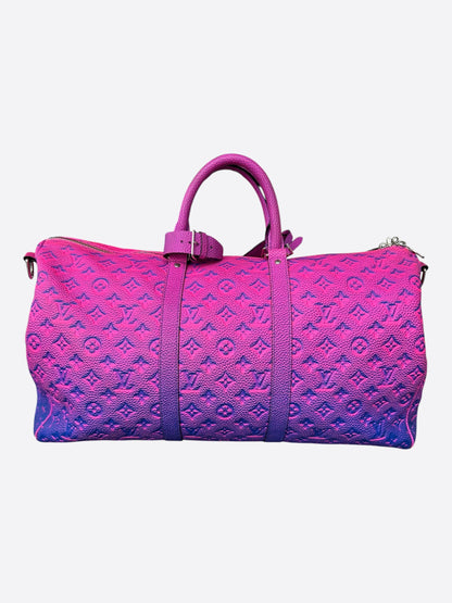 Louis Vuitton Pink & Purple Taurillon Illusion Monogram Keepall 50