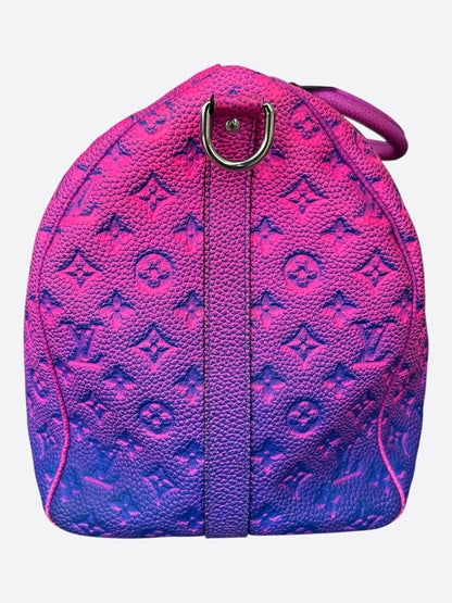 Louis Vuitton Pink & Purple Taurillon Illusion Monogram Keepall 50