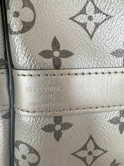 Louis Vuitton Black & Silver Split Monogram Keepall 50