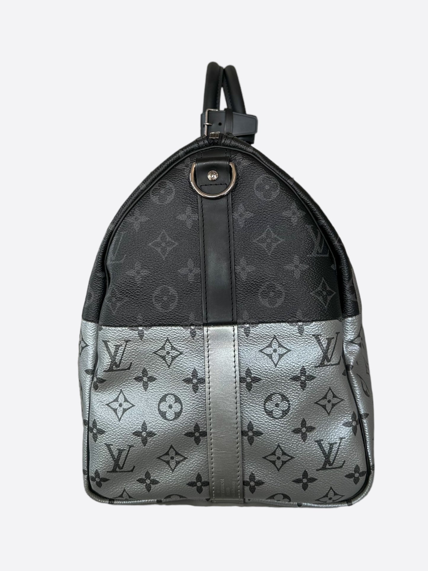 Louis Vuitton Black & Silver Split Monogram Keepall 50