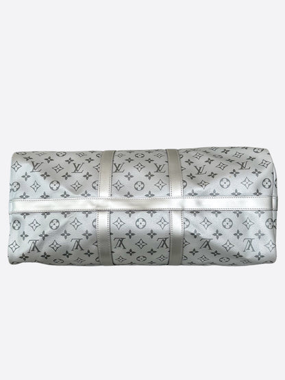 Louis Vuitton Black & Silver Split Monogram Keepall 50