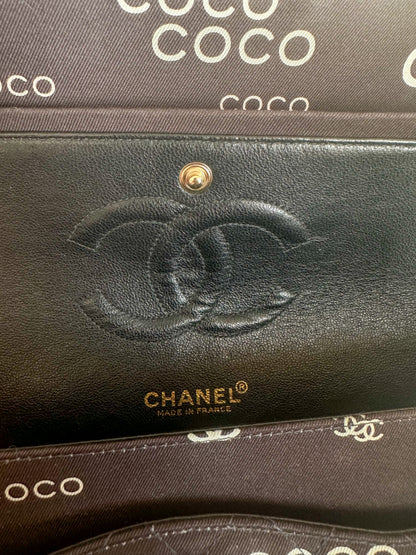Chanel Black & White Coco Logo Double Flap Bag