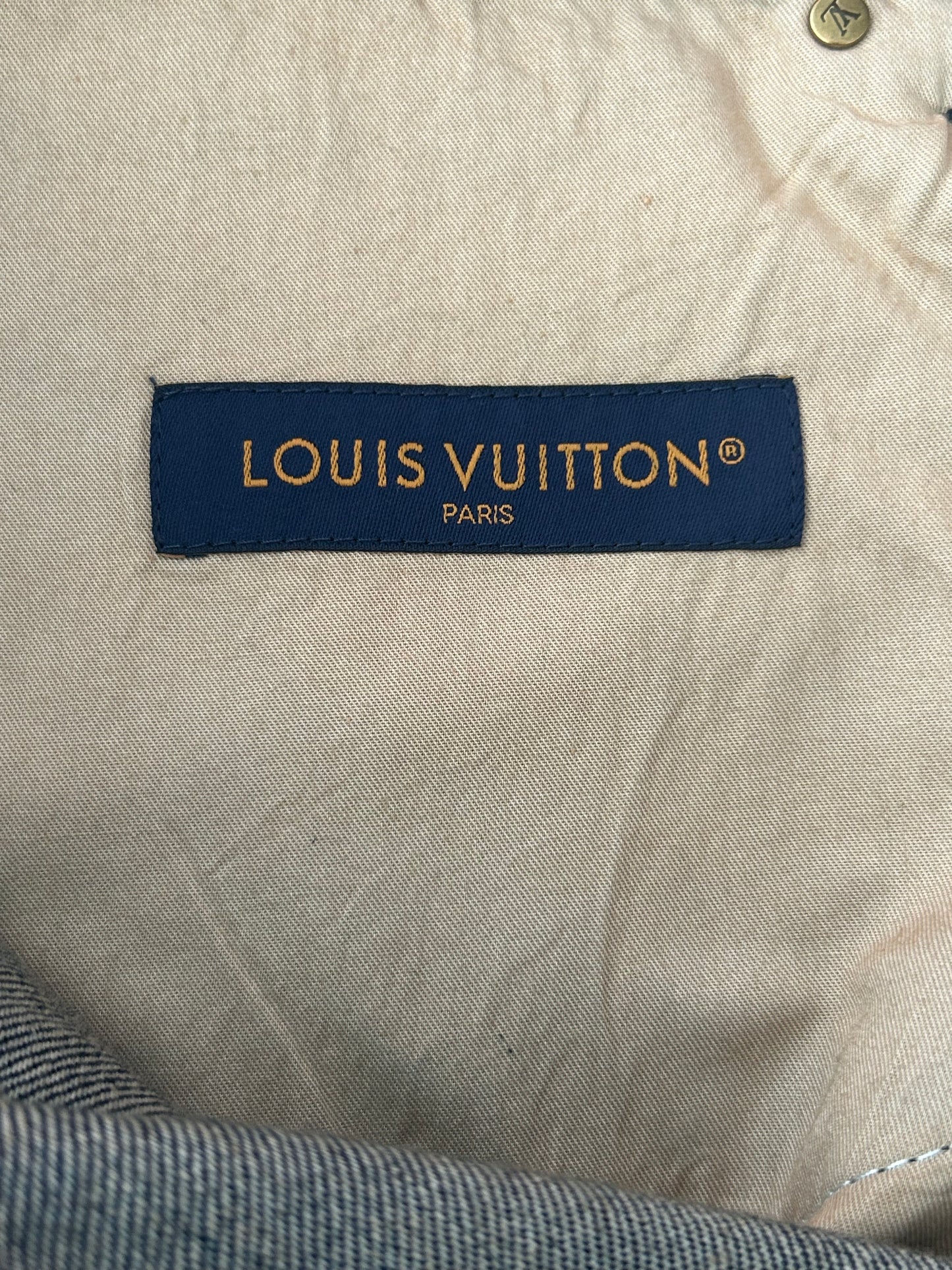 Louis Vuitton Blue Monogram Carpenter Denim Shorts