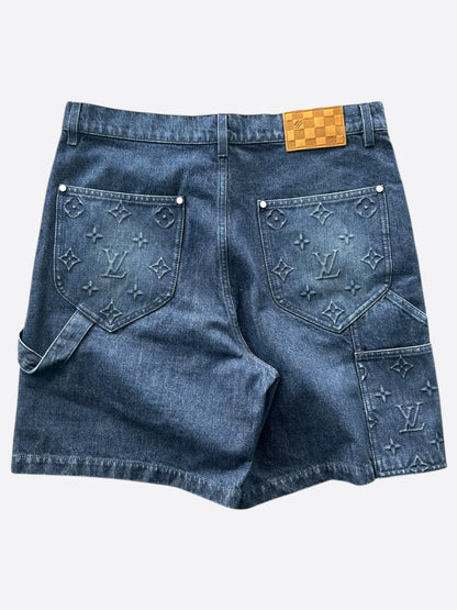 Louis Vuitton Blue Monogram Carpenter Denim Shorts