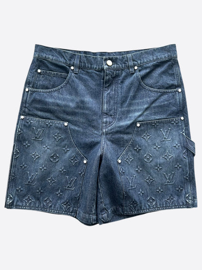 Louis Vuitton Blue Monogram Carpenter Denim Shorts