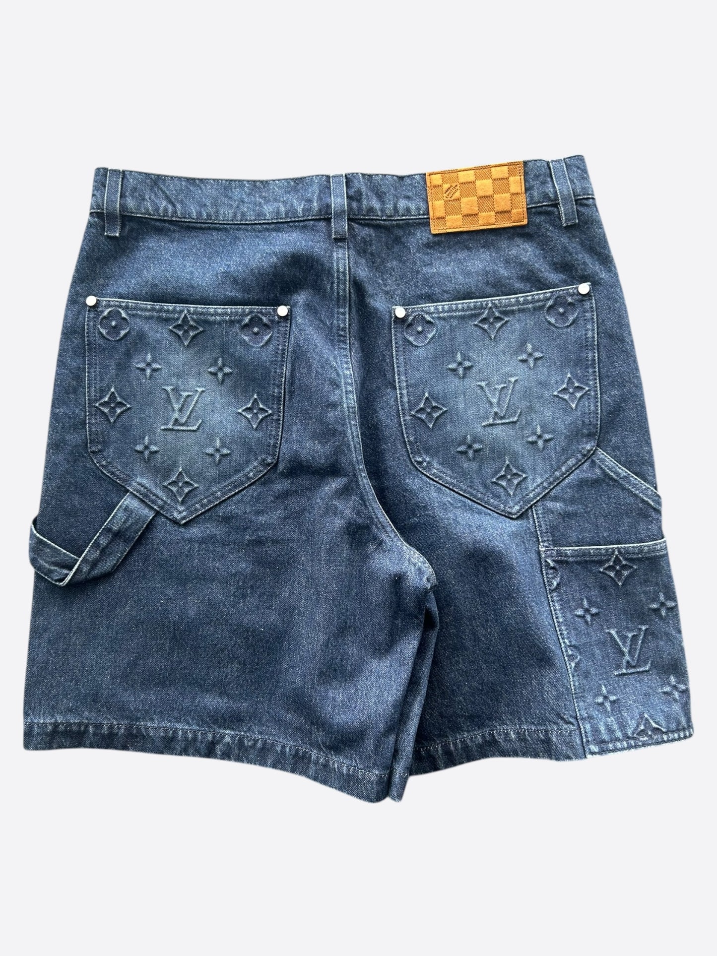Louis Vuitton Blue Monogram Carpenter Denim Shorts