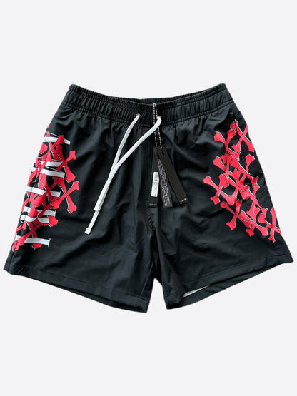 Amiri Black & Red Bones Tokyo Exclusive Swimshorts