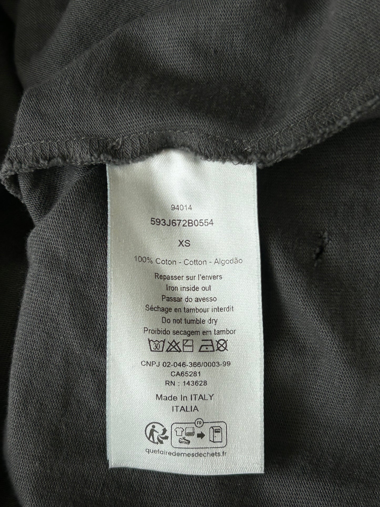 Dior Faded Black Distressed Flower Graphic T-Shirt