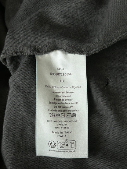 Dior Faded Black Distressed Flower Graphic T-Shirt