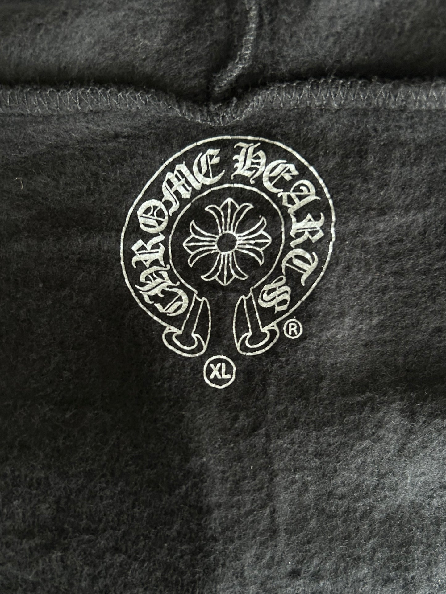 Chrome Hearts Black & White Cross Logo Zip Up Hoodie