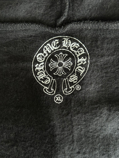 Chrome Hearts Black & White Cross Logo Zip Up Hoodie