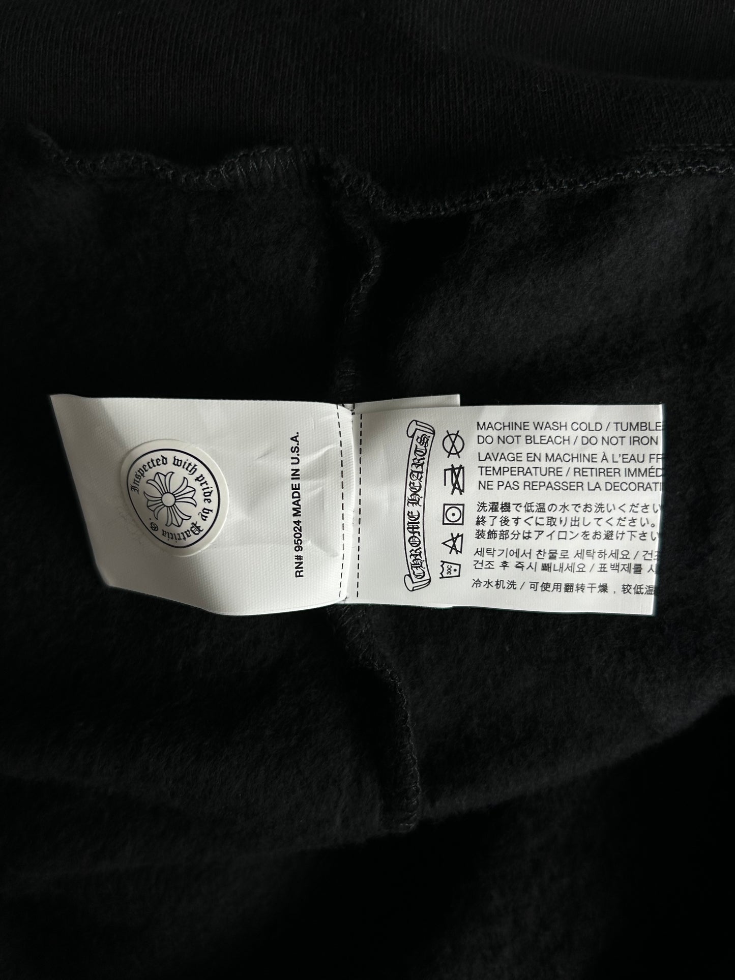 Chrome Hearts Black & White Cross Logo Zip Up Hoodie
