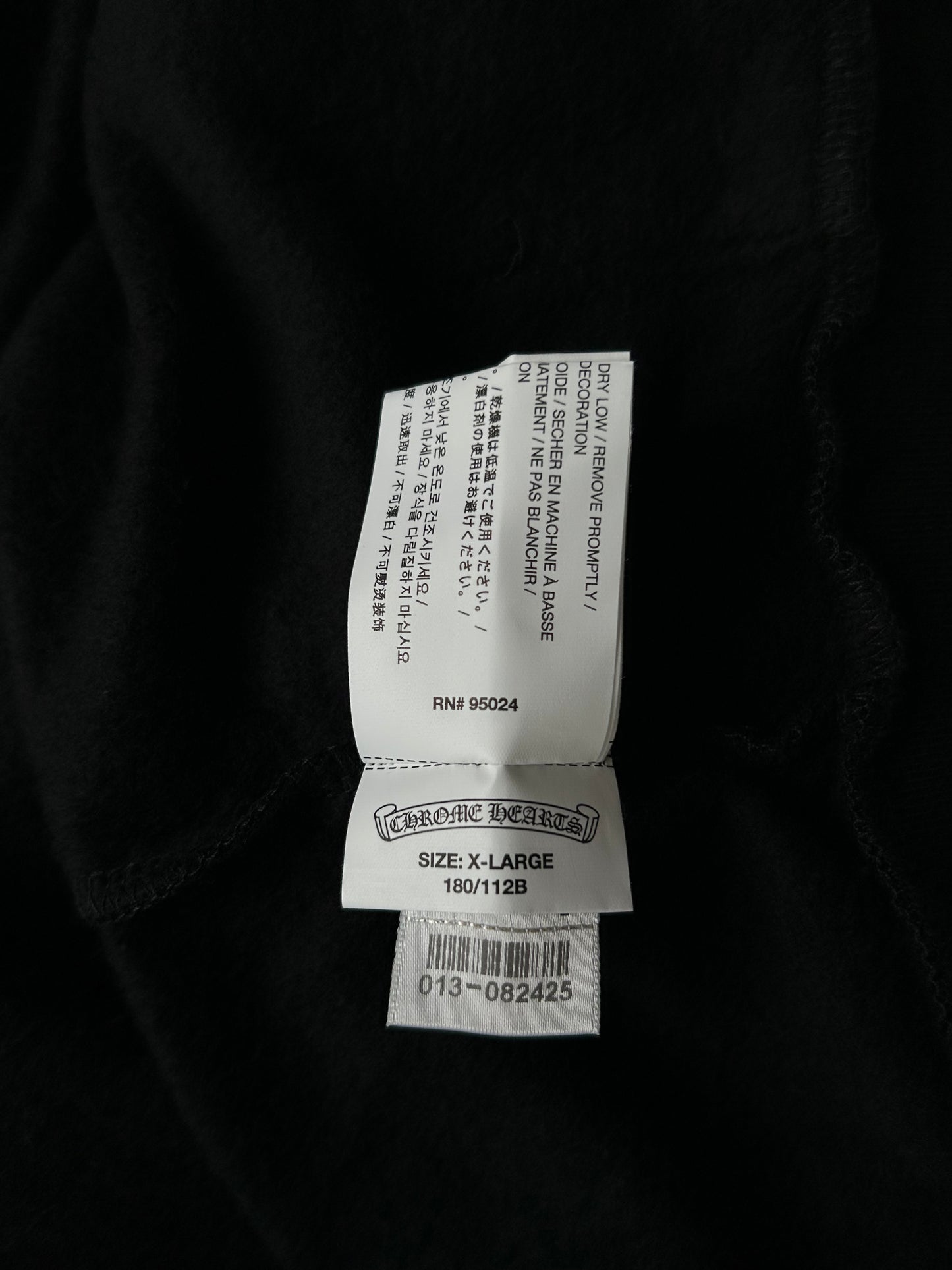 Chrome Hearts Black & White Cross Logo Zip Up Hoodie