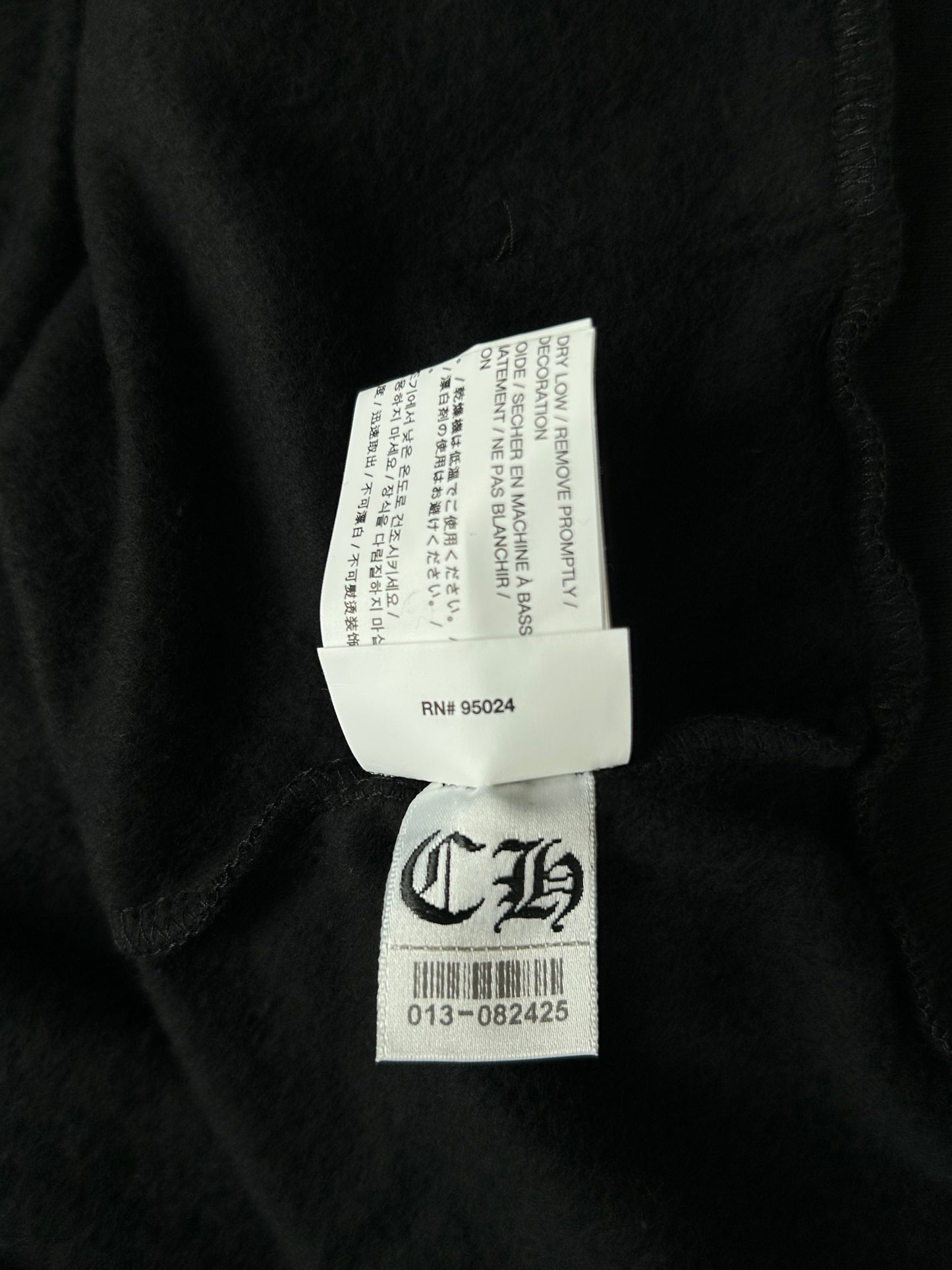 Chrome Hearts Black & White Cross Logo Zip Up Hoodie