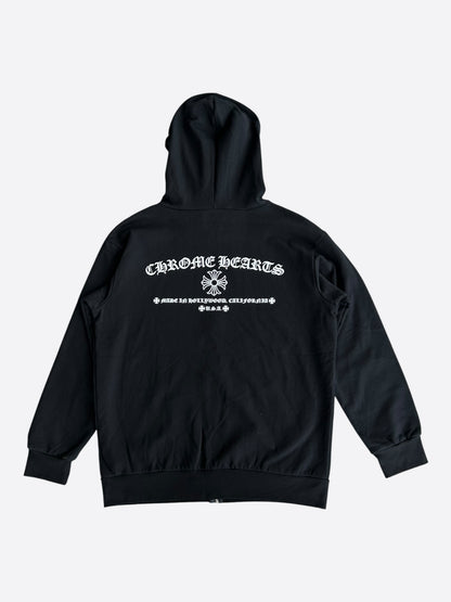 Chrome Hearts Black & White Cross Logo Zip Up Hoodie