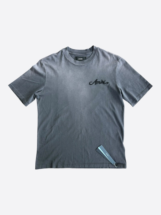 Amiri Black Bleached Bandana Patch T-Shirt