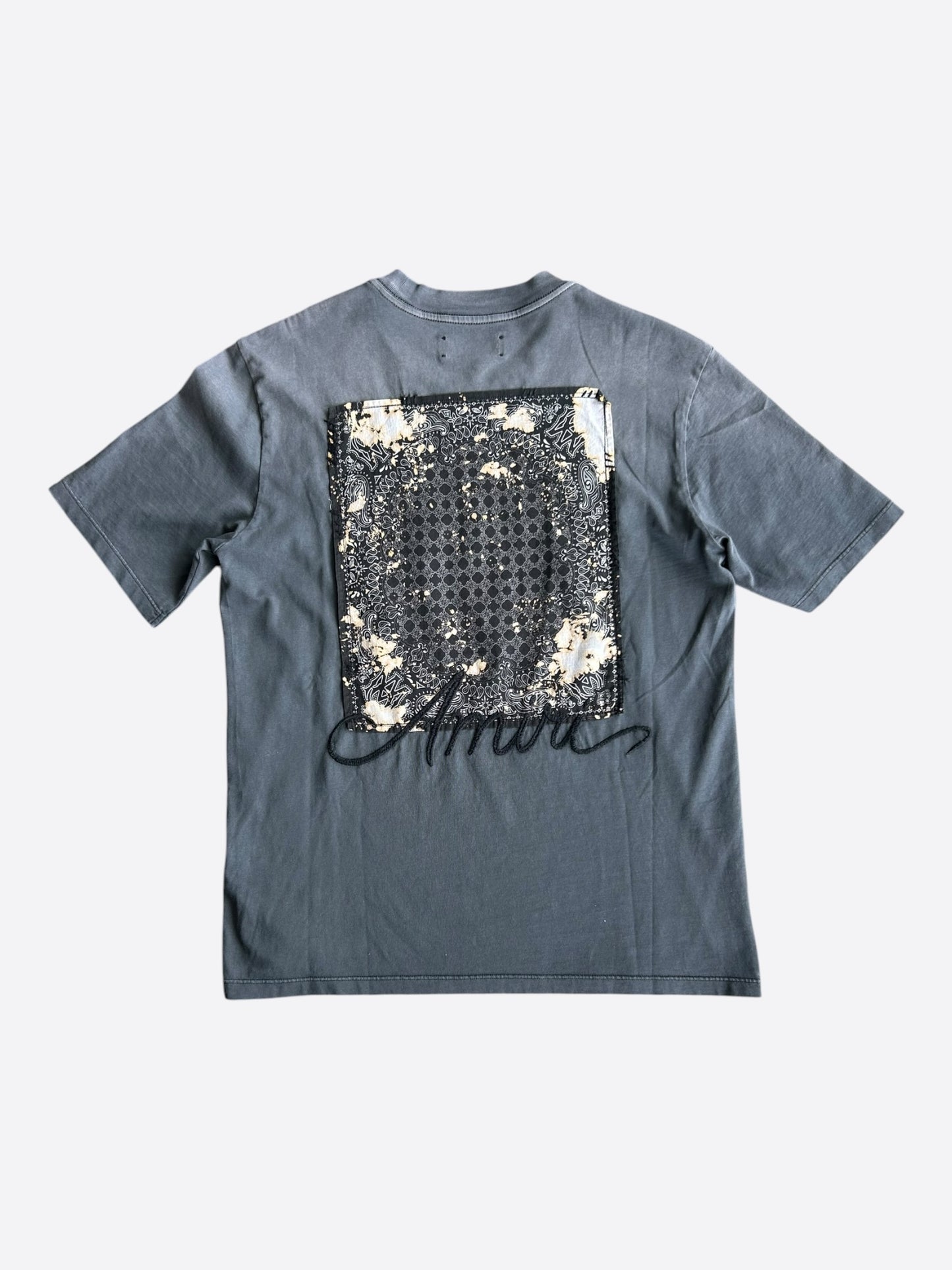 Amiri Black Bleached Bandana Patch T-Shirt