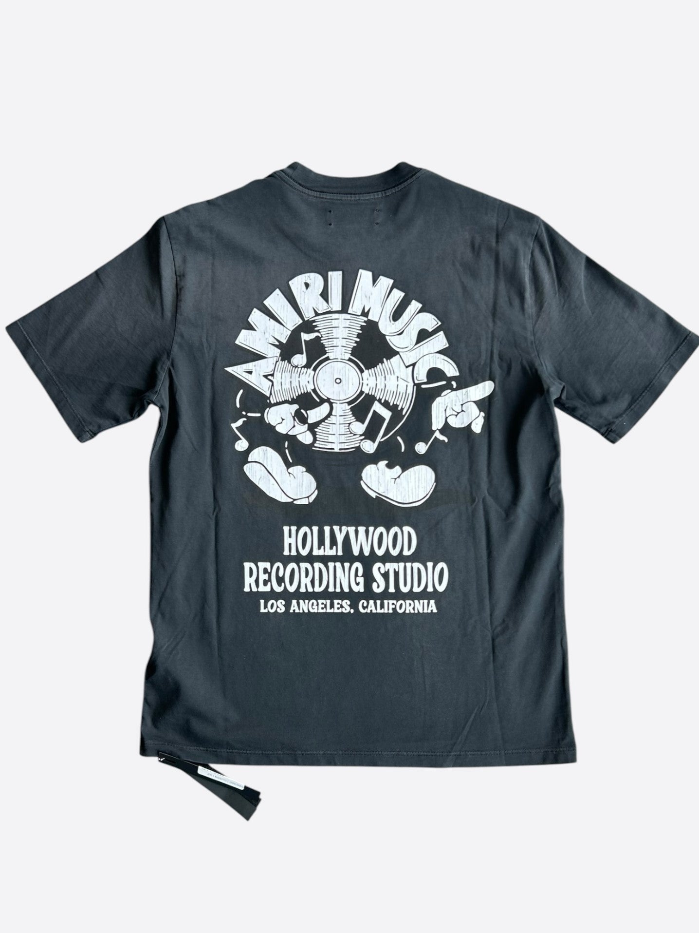 Amiri Black & White Music Record Logo T-Shirt