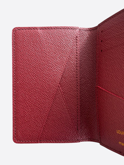 Louis Vuitton Red & White Heritage Monogram Pocket Organizer