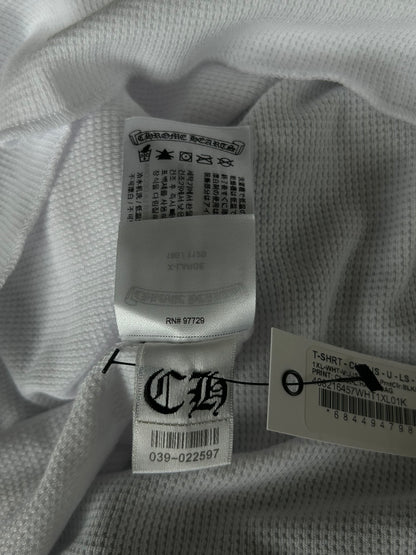 Chrome Hearts White, Black & Pink Deadly Doll Thermal Longsleeve T-Shirt