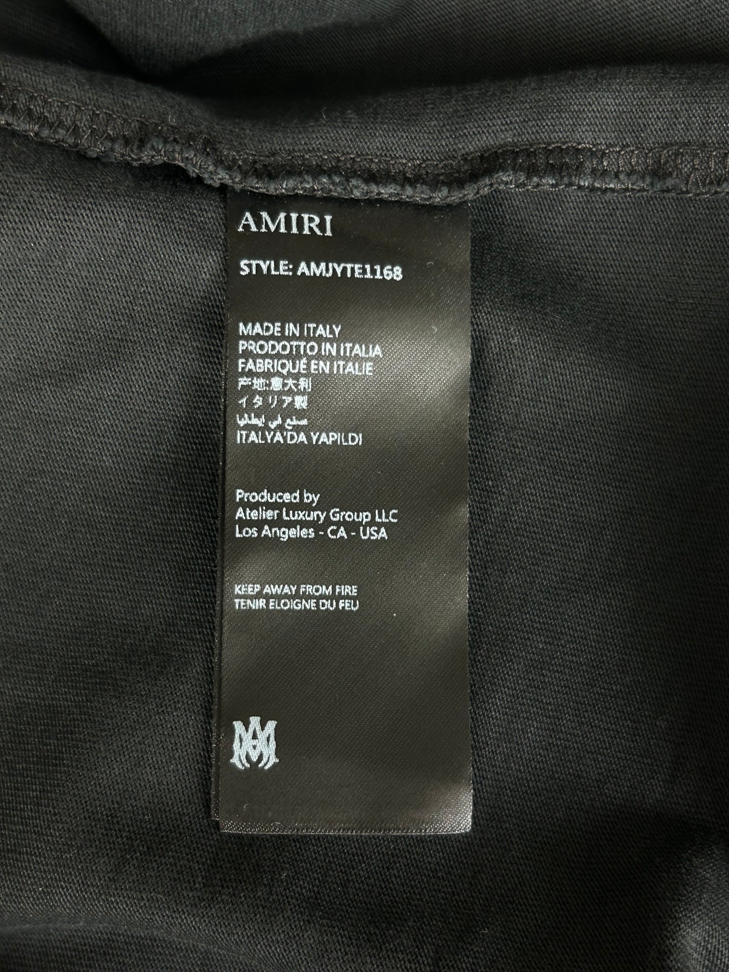 Amiri Black & White Music Record Logo T-Shirt