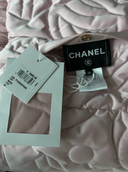 Chanel Pink Lambksin CC Monogram Reversible Women's Puffer Vest