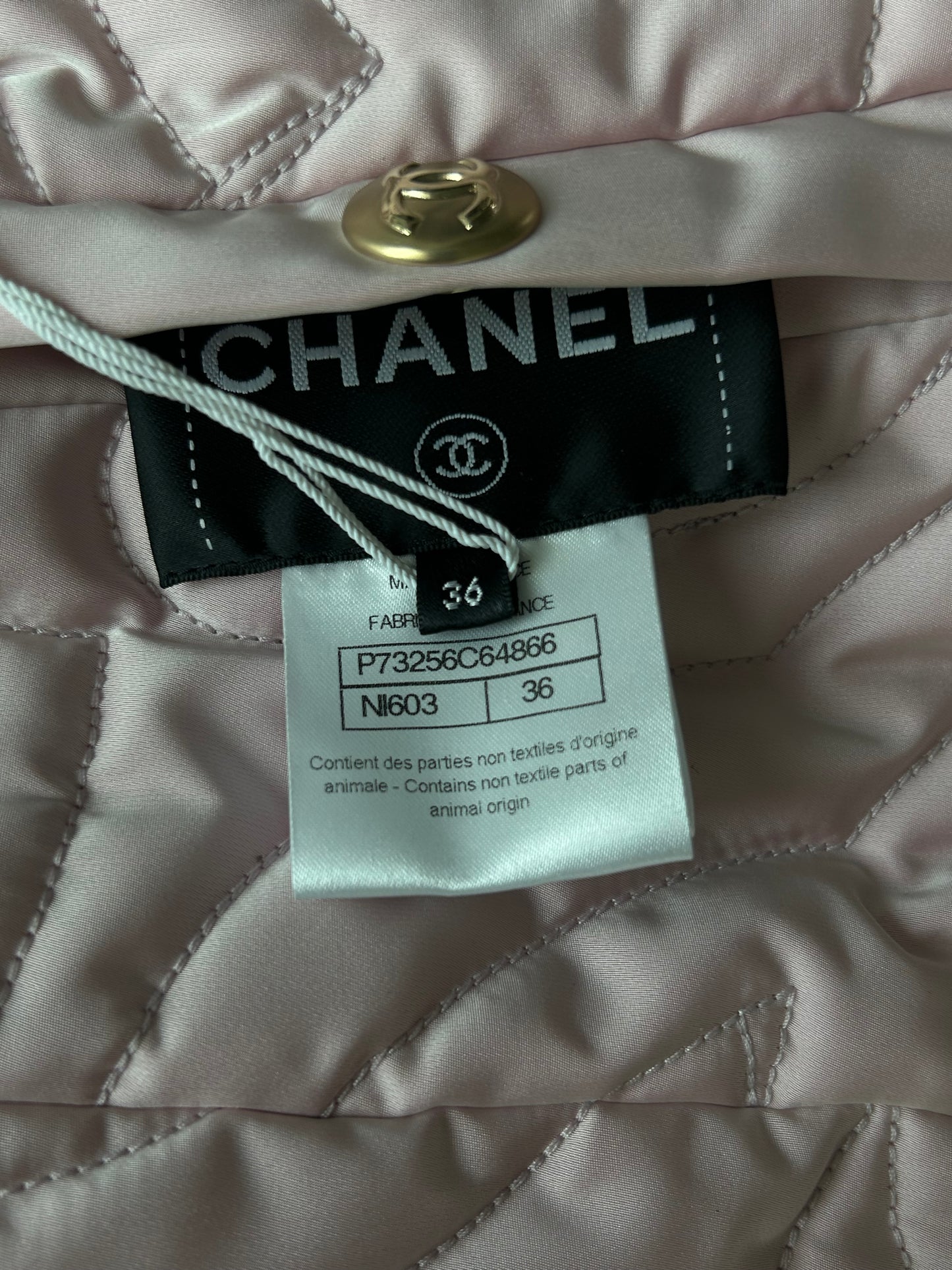 Chanel Pink Lambksin CC Monogram Reversible Women's Puffer Vest