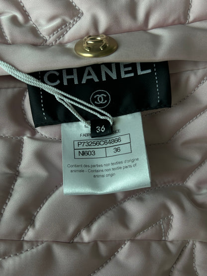 Chanel Pink Lambksin CC Monogram Reversible Women's Puffer Vest