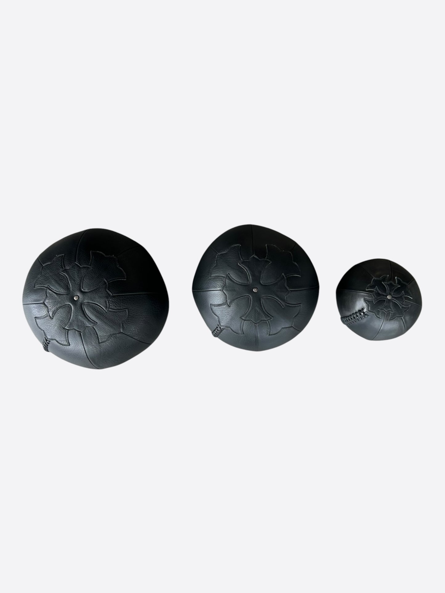 Chrome Hearts Black Leather Cross Patch Medicine Balls
