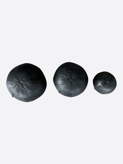 Chrome Hearts Black Leather Cross Patch Medicine Balls